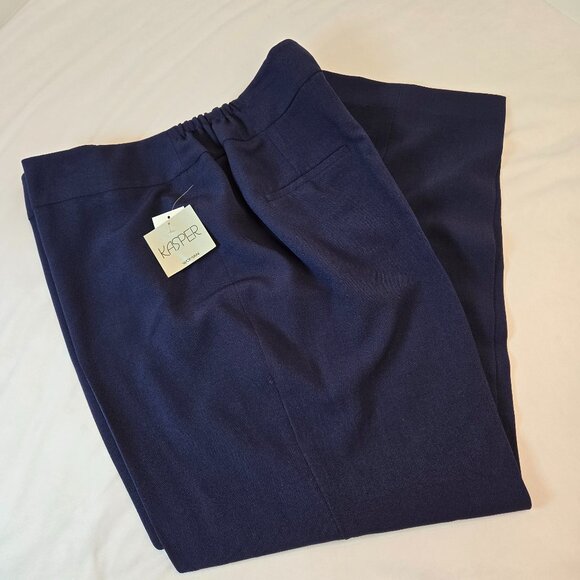 KASPER Women's Plus Size Tab Front Pant Sz: 16W  Navy - Picture 7 of 13